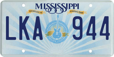 MS license plate LKA944