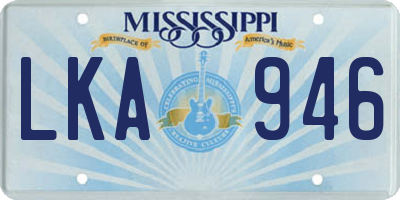 MS license plate LKA946