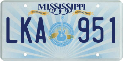 MS license plate LKA951