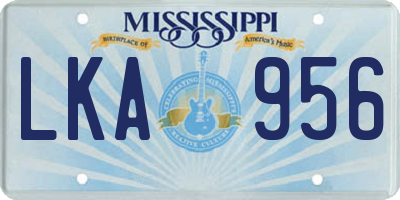MS license plate LKA956