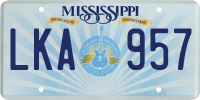 MS license plate LKA957