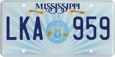 MS license plate LKA959