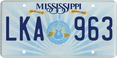 MS license plate LKA963