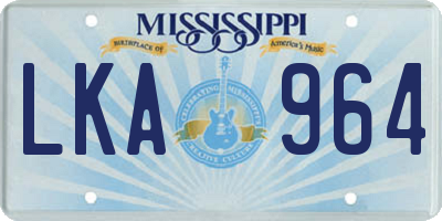 MS license plate LKA964