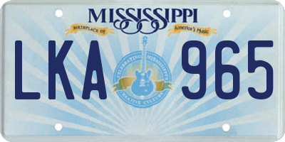 MS license plate LKA965