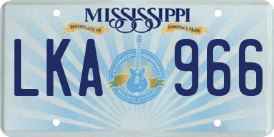 MS license plate LKA966