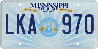 MS license plate LKA970