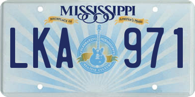 MS license plate LKA971