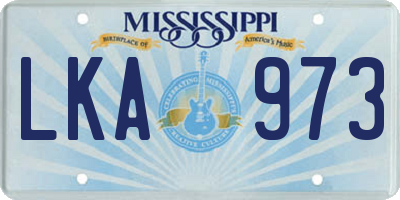 MS license plate LKA973