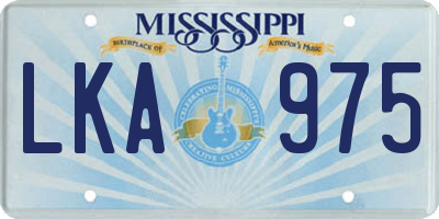 MS license plate LKA975