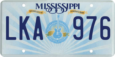 MS license plate LKA976
