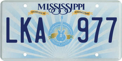 MS license plate LKA977