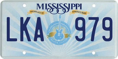 MS license plate LKA979