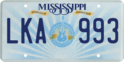MS license plate LKA993