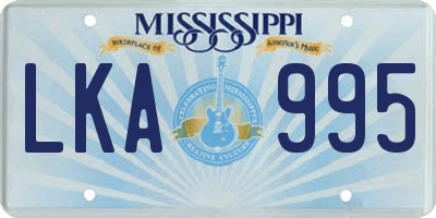 MS license plate LKA995
