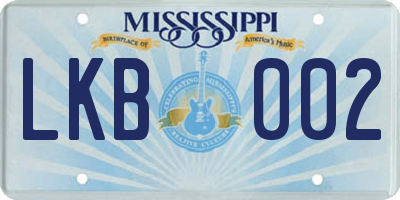MS license plate LKB002