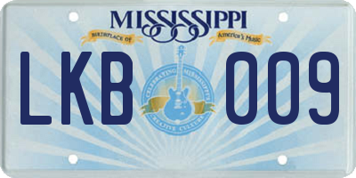 MS license plate LKB009