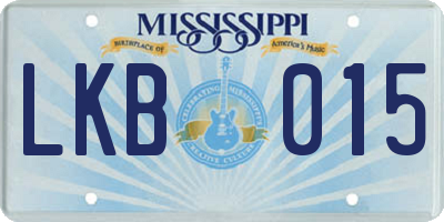 MS license plate LKB015