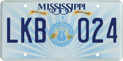 MS license plate LKB024