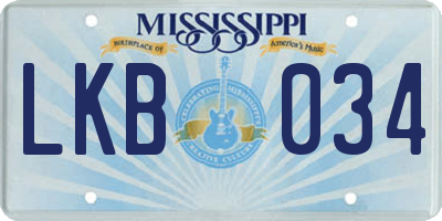 MS license plate LKB034