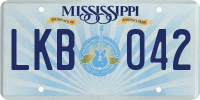 MS license plate LKB042