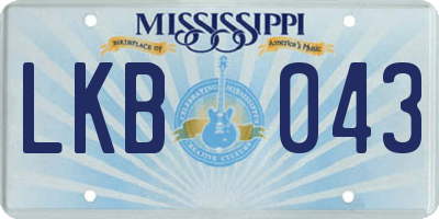 MS license plate LKB043