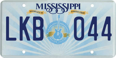 MS license plate LKB044