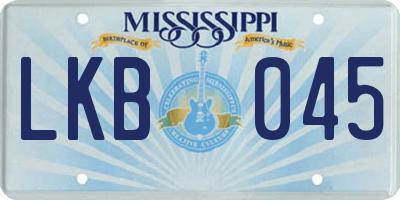 MS license plate LKB045