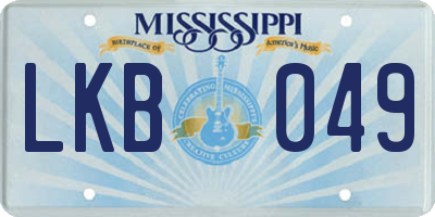 MS license plate LKB049
