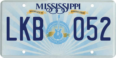 MS license plate LKB052