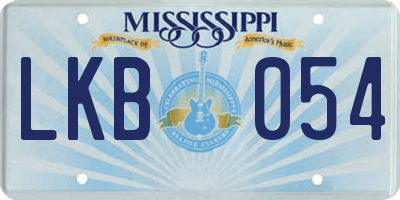 MS license plate LKB054
