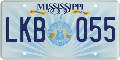 MS license plate LKB055