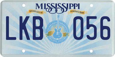MS license plate LKB056