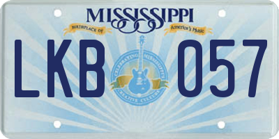 MS license plate LKB057