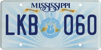 MS license plate LKB060