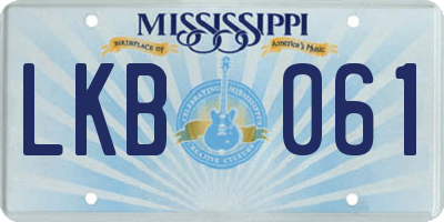 MS license plate LKB061