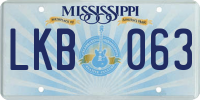 MS license plate LKB063