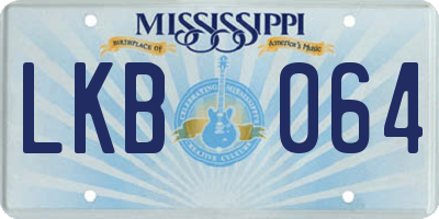 MS license plate LKB064