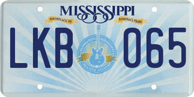 MS license plate LKB065