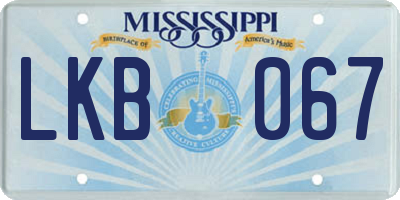 MS license plate LKB067
