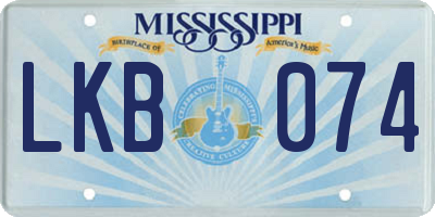 MS license plate LKB074
