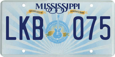 MS license plate LKB075