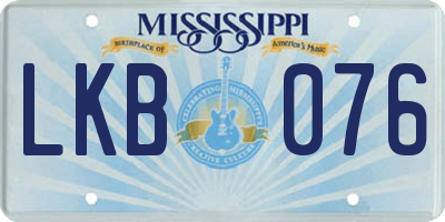 MS license plate LKB076