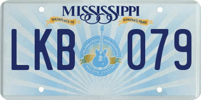 MS license plate LKB079