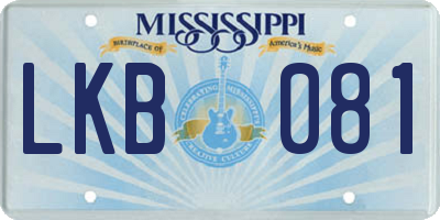 MS license plate LKB081