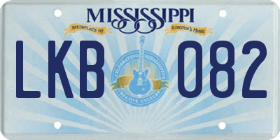 MS license plate LKB082