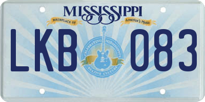 MS license plate LKB083