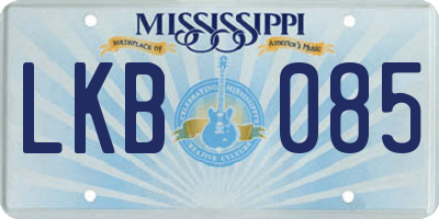 MS license plate LKB085