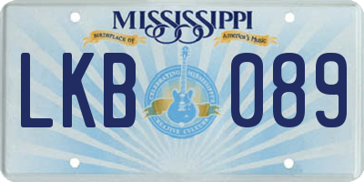 MS license plate LKB089
