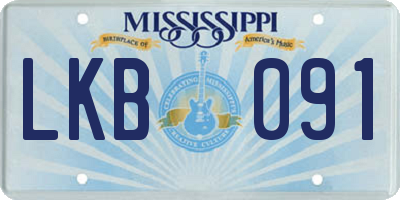 MS license plate LKB091